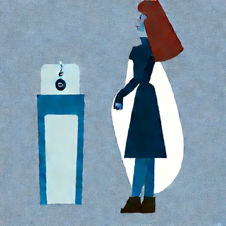 Woman at a water cooler