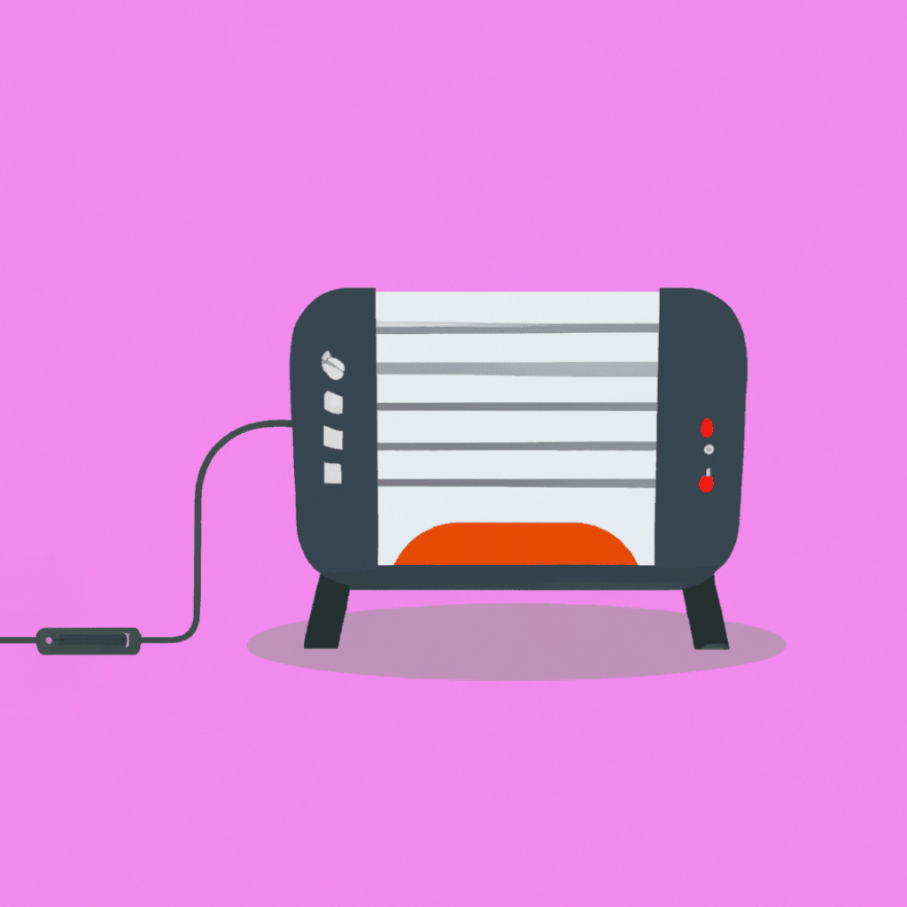 electric heating appliance on a pink background