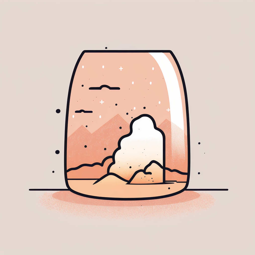 Minimal illustration of a salt lamp with fire inside it