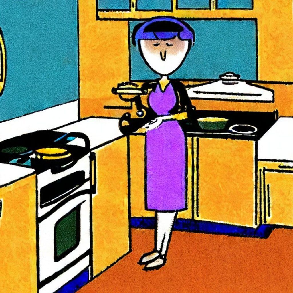 woman standing beside a cooker with burning smell